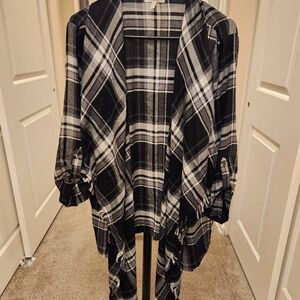 Maurices Monochrome Plaid Cardigan
